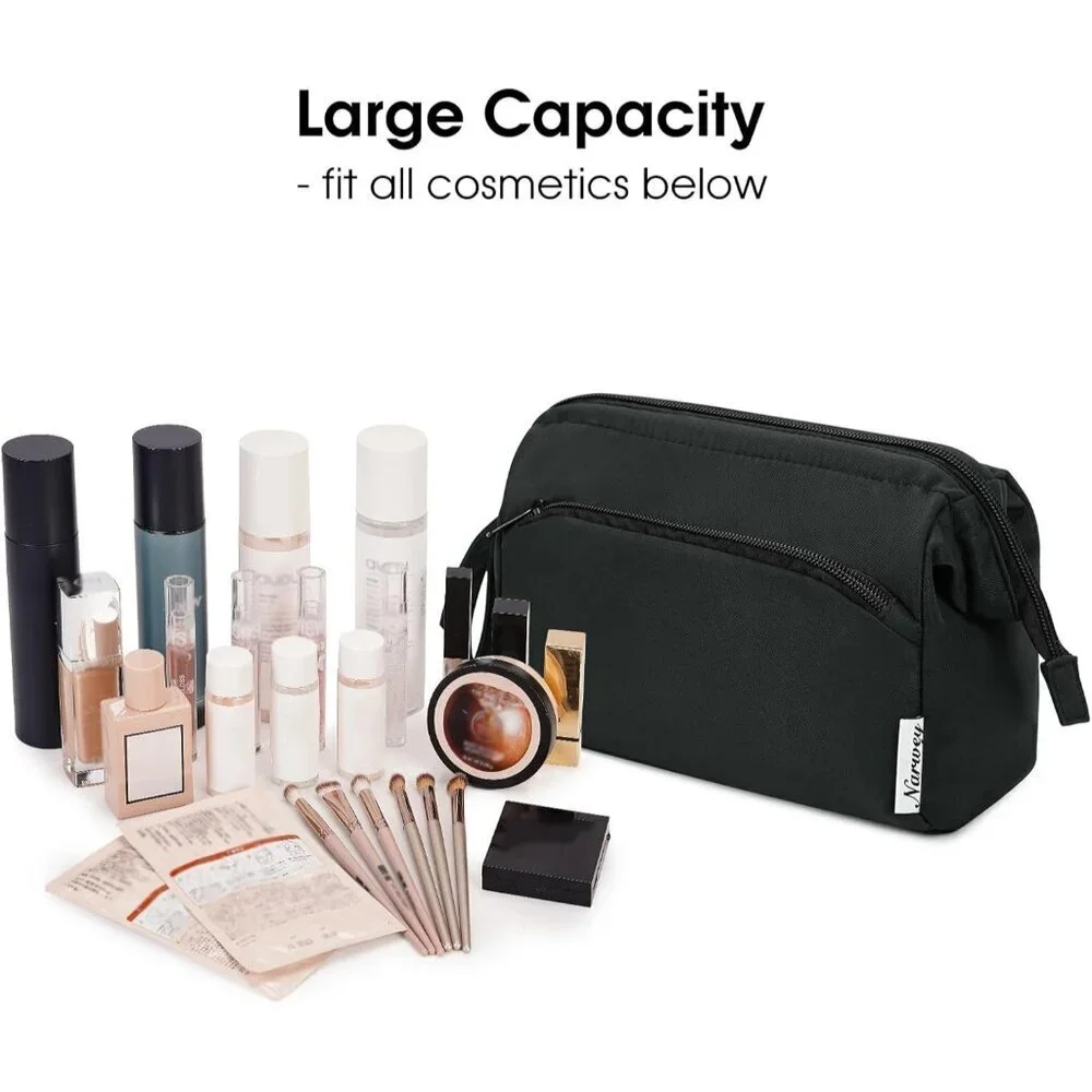 Makeup Bag Women Wide-open Make up Bag Travel Cosmetic Bag Organizer Toiletry Ba